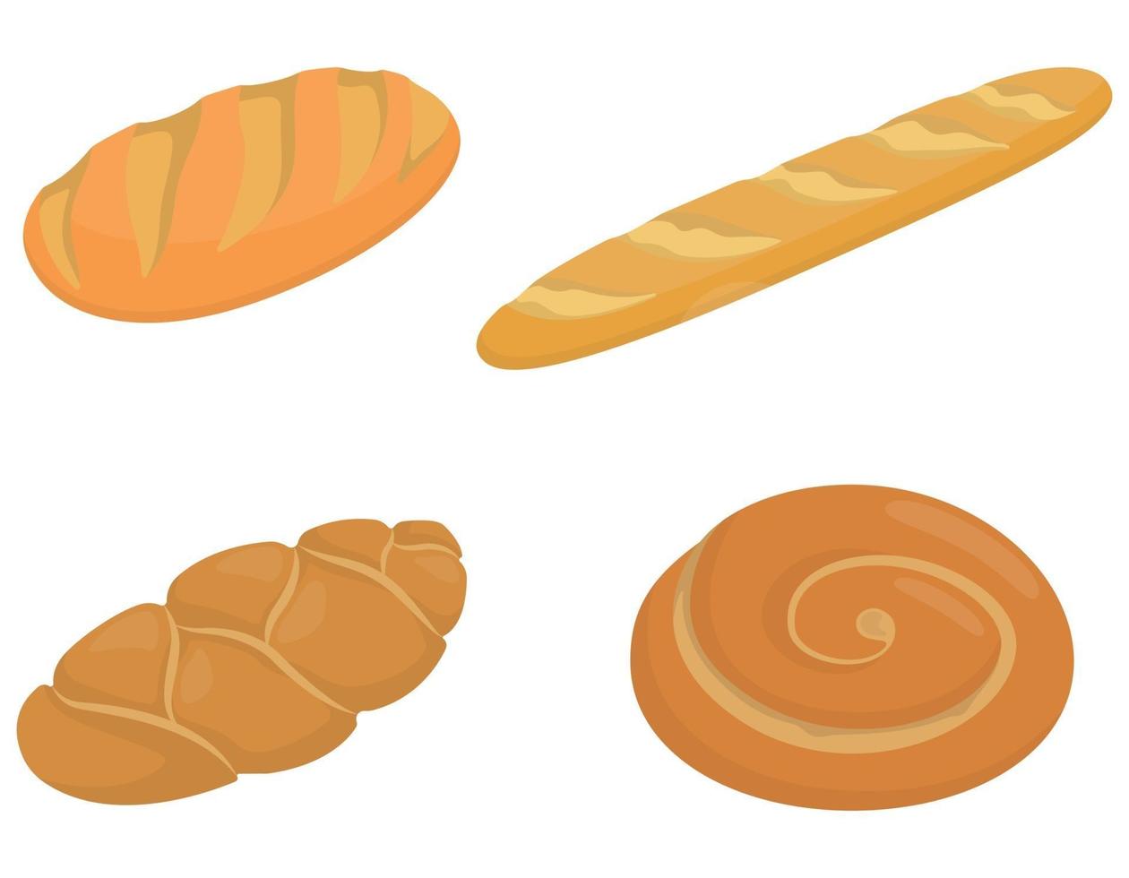 Set of different loaves. vector