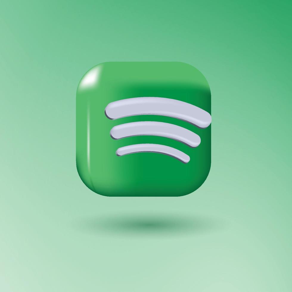 Spotify icono 3d vector
