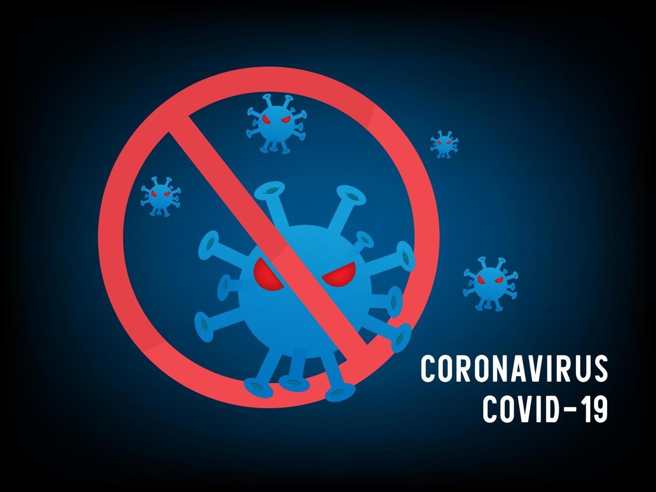 Stop coronavirus  Icon with Red Prohibit Sign. vector