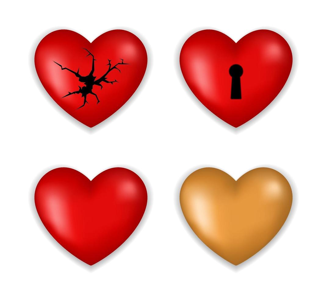 heart 3d icon vector