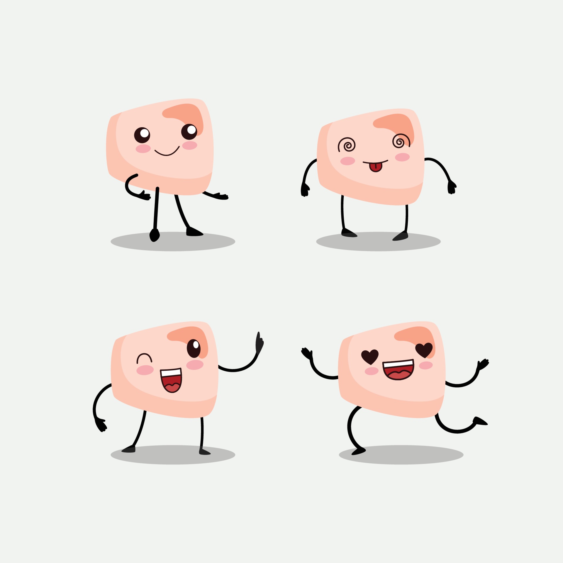 cute tofu character emoticon 2067937 Vector Art at Vecteezy