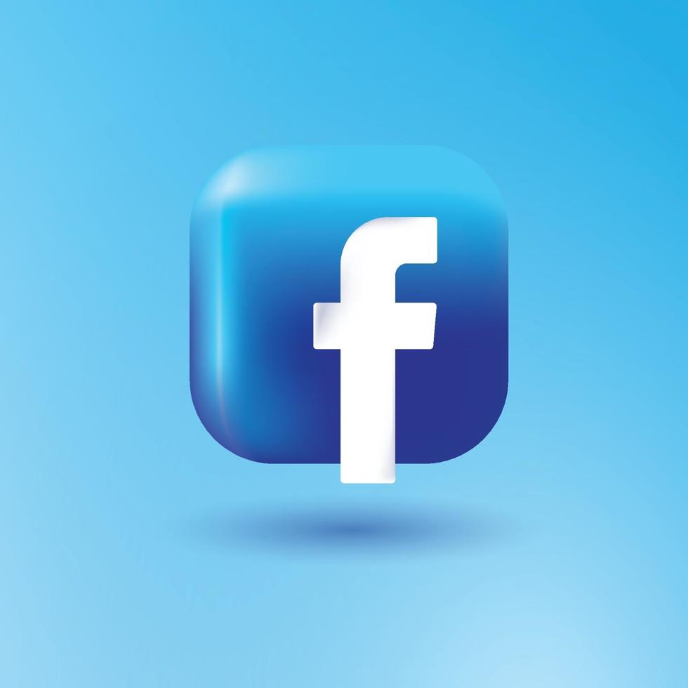 icono de facebook 3d vector