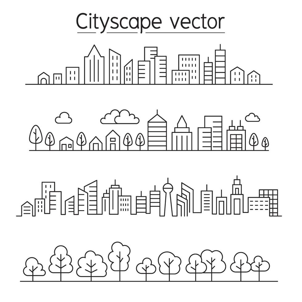 diseño gráfico del ejemplo del vector del paisaje urbano