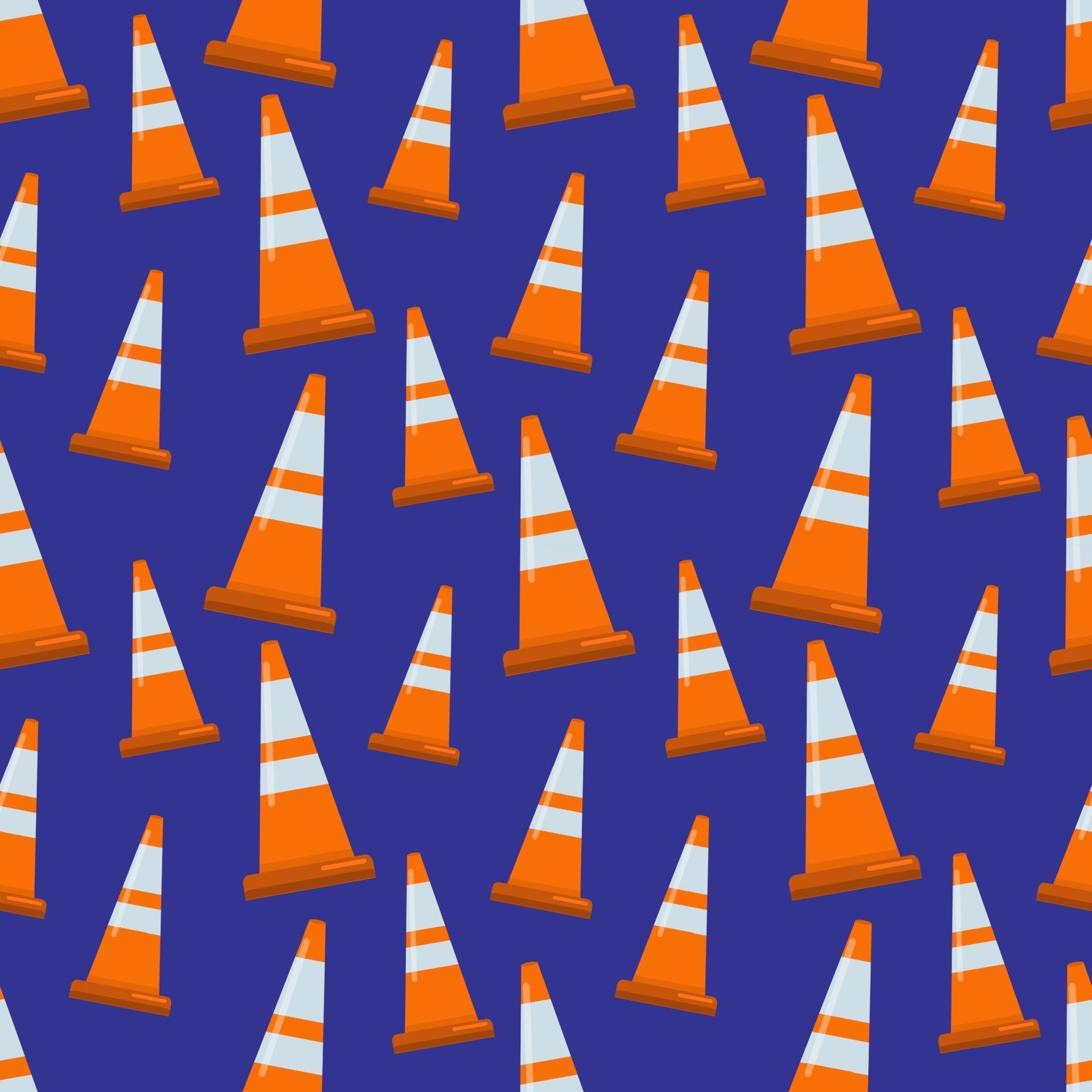 safety cone seamless pattern illustration background 2067948 Vector Art