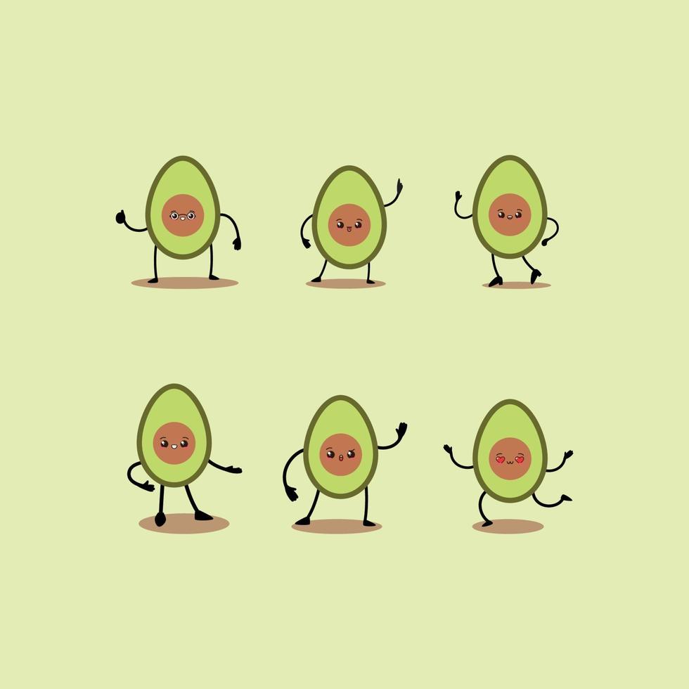 avocado cute character vector