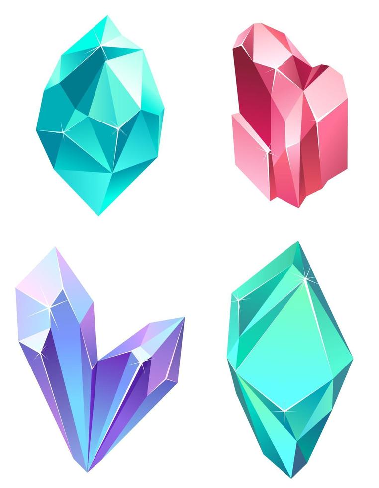 conjunto de gemas realistas. vector