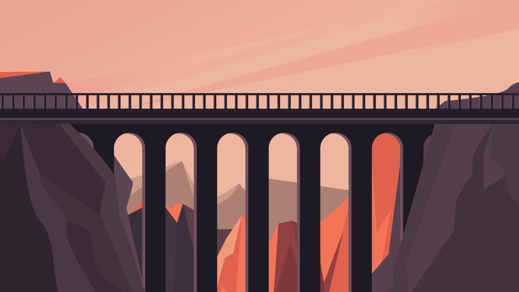 Bridge over the canyon vector