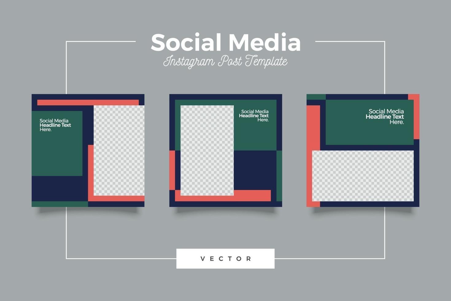 plantilla de feed de publicaciones de instagram de redes sociales modernas vector