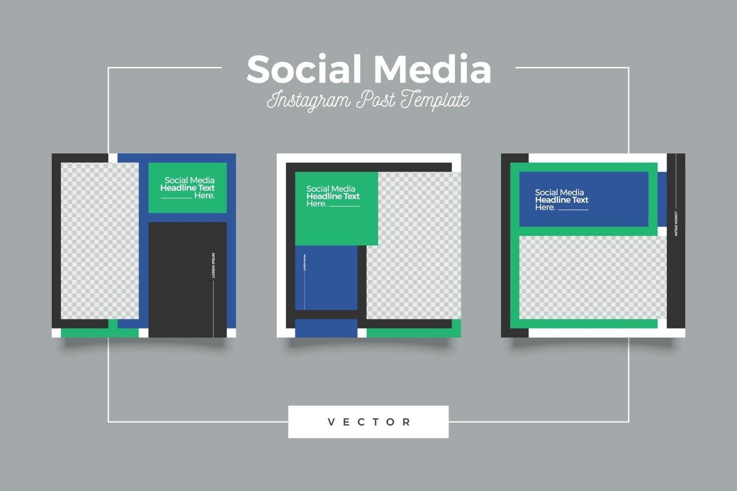 Digital modern marketing social media post template vector