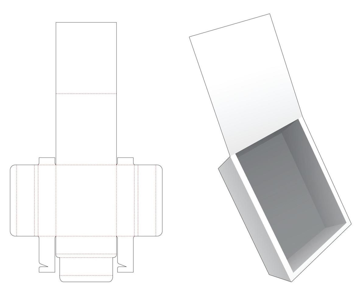 Folding flip box die cut template vector