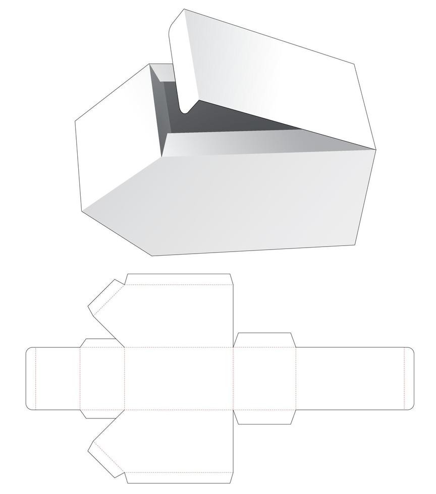 Chamfered corner packaging box die cut template vector