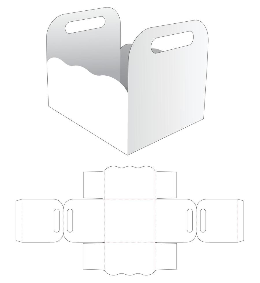 asa cuenco con plantilla troquelada de borde curvo vector