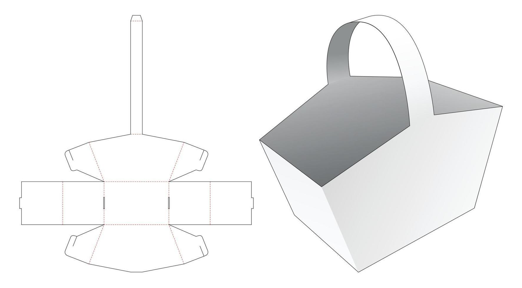 Bag with handle die cut template vector