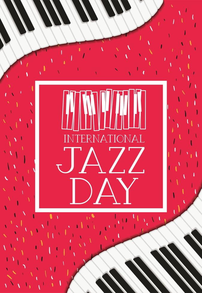 jazz day poster with piano keyboard vector