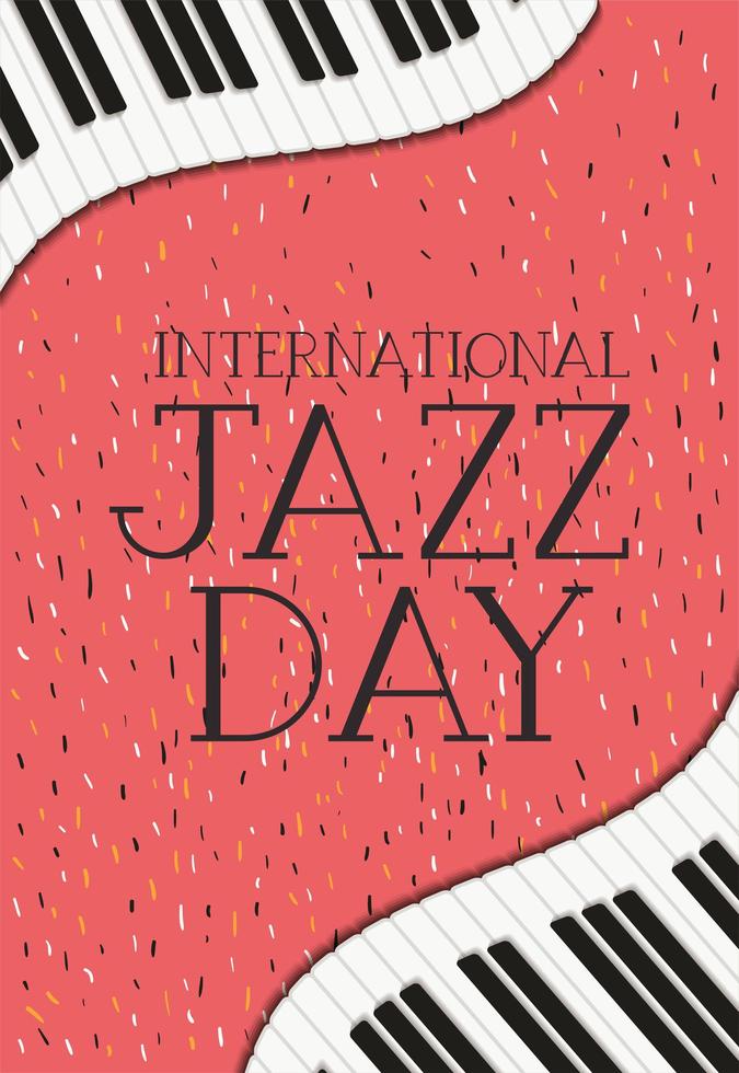 jazz day poster with piano keyboard vector