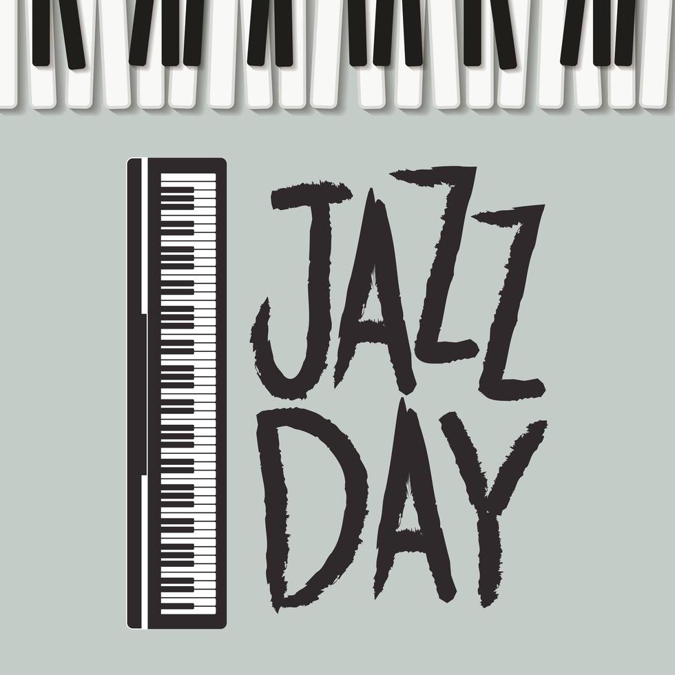 jazz day poster with piano keyboard vector
