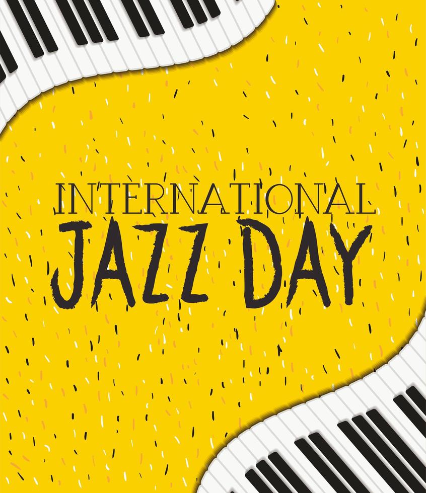 jazz day poster with piano keyboard vector