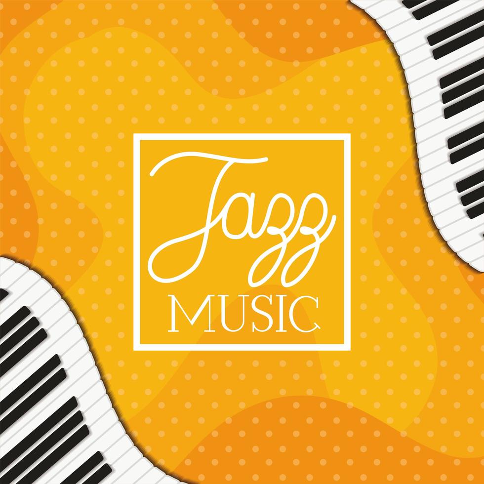 cartel del día del jazz con teclado de piano vector