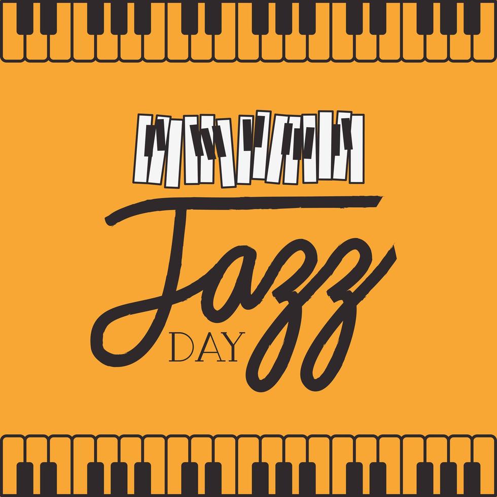 jazz day poster with piano keyboard vector