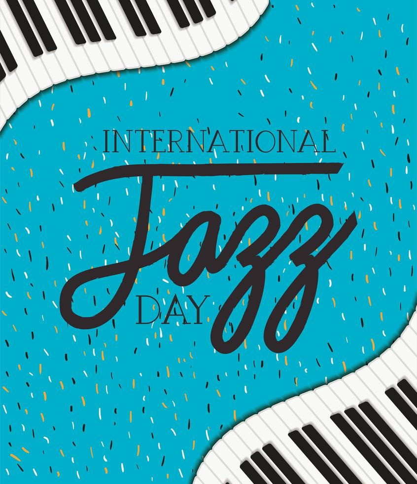 jazz day poster with piano keyboard vector