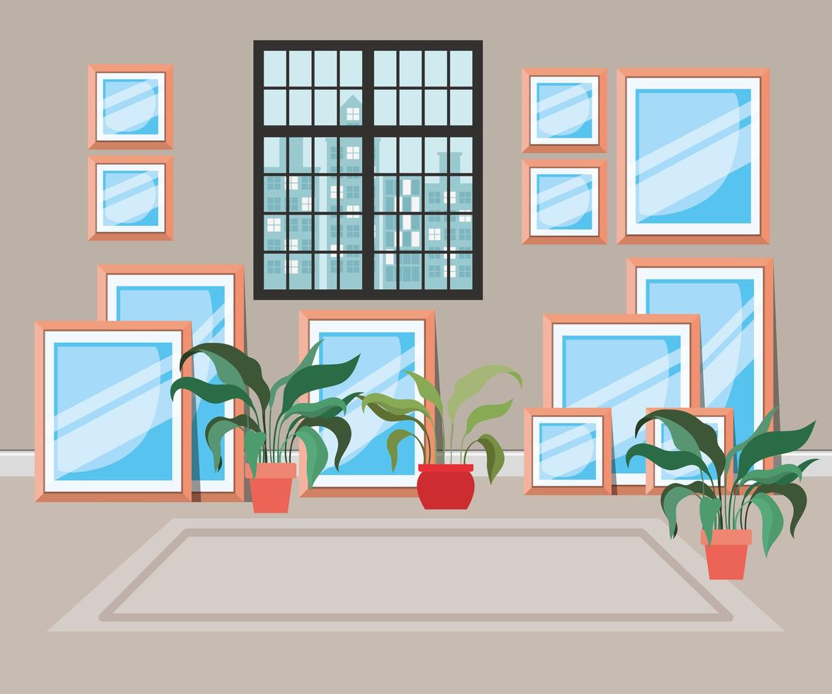 beautiful house indoors scene vector