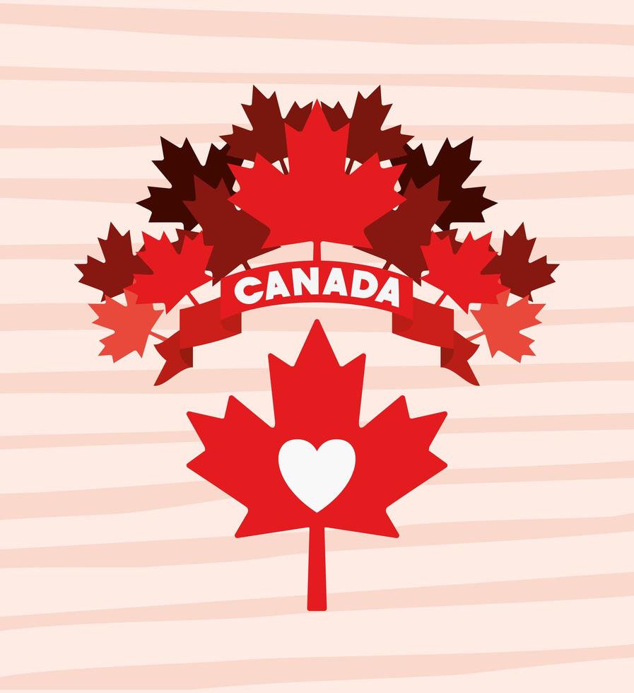 día de canadá con diseño de hoja de arce vector