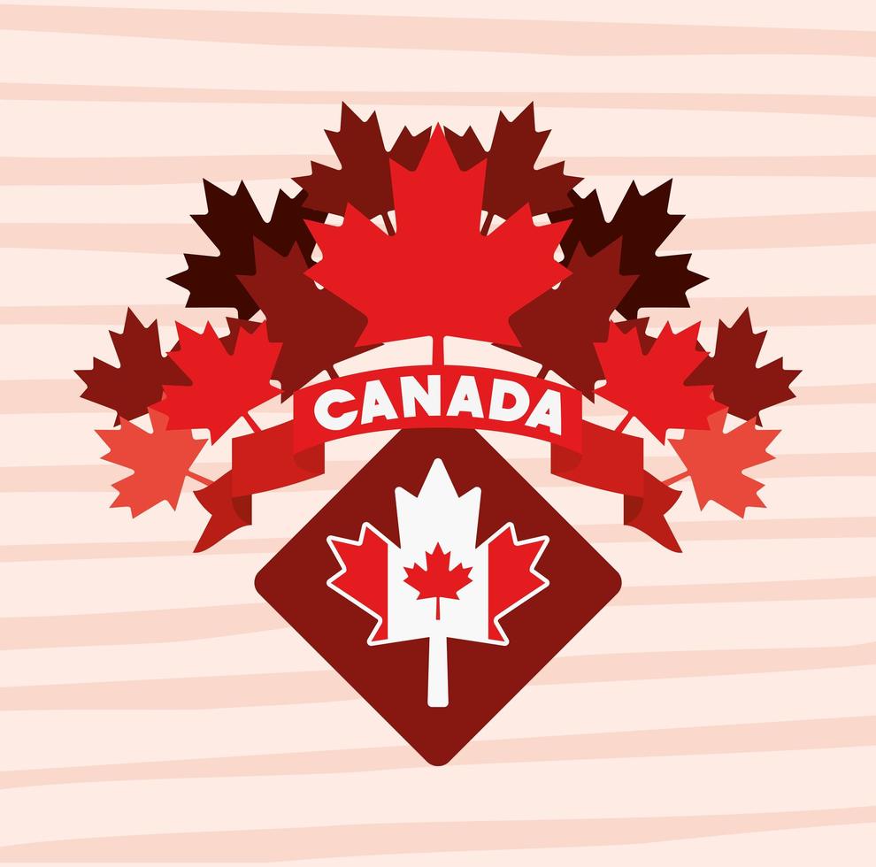 Canada day with maple leaves design vector