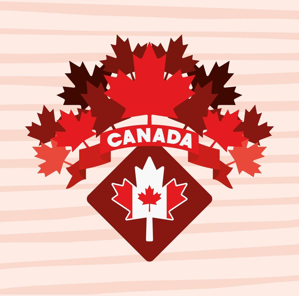 Canada day with maple leaves design vector