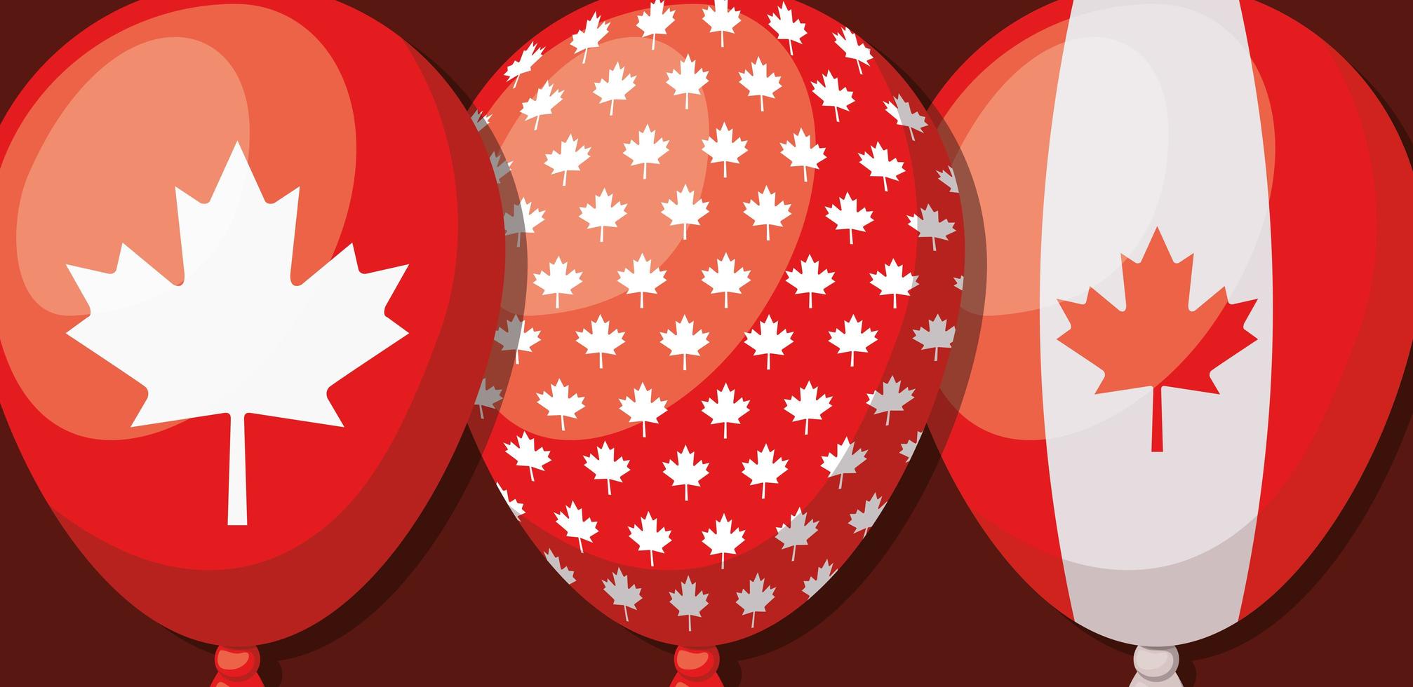 día de canadá con diseño de globos vector