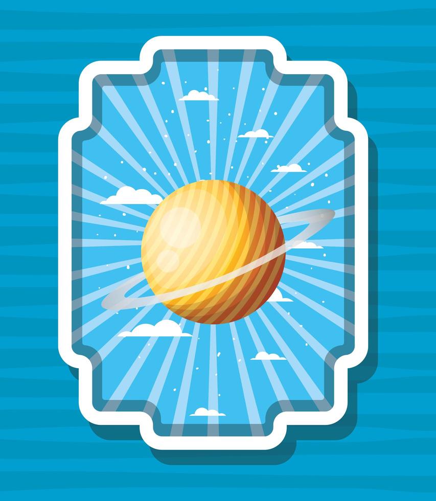 Planet on a space frame vector