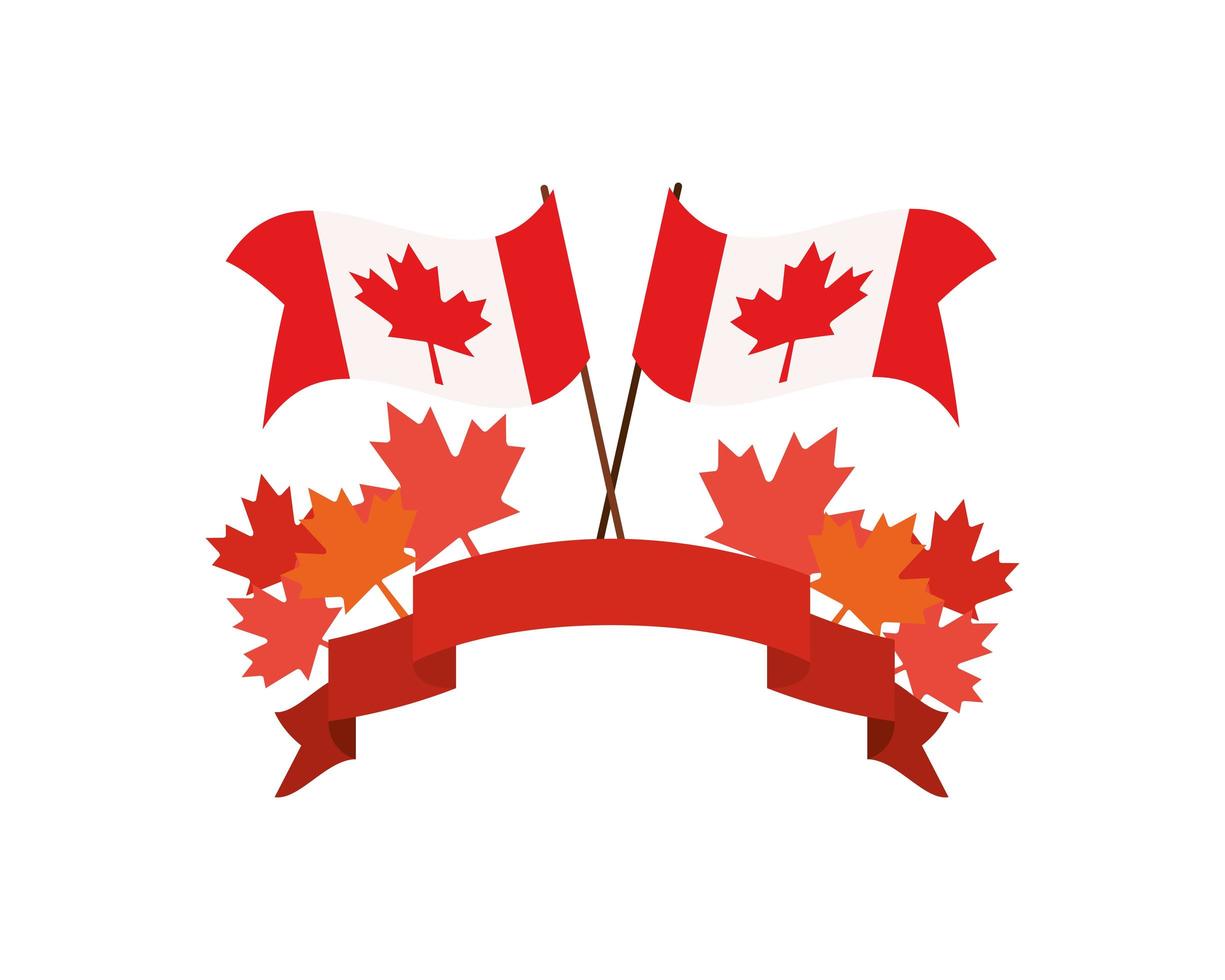 Maple leaves and canada symbol design vector