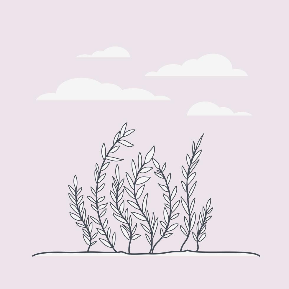 algae marine plants scene vector