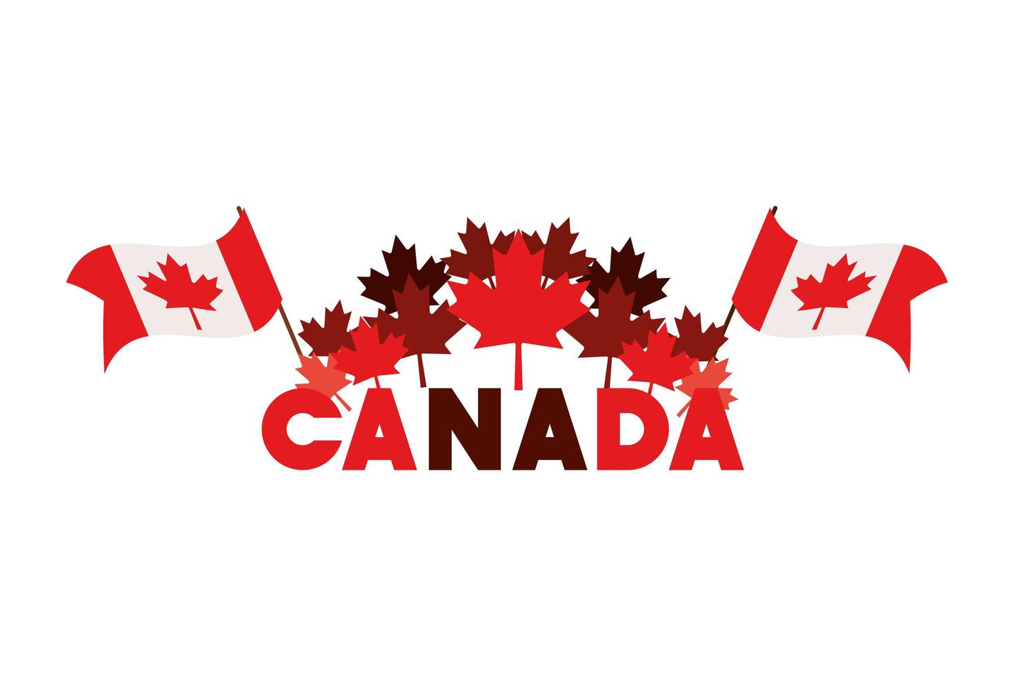 Maple leaves and canada symbol design vector