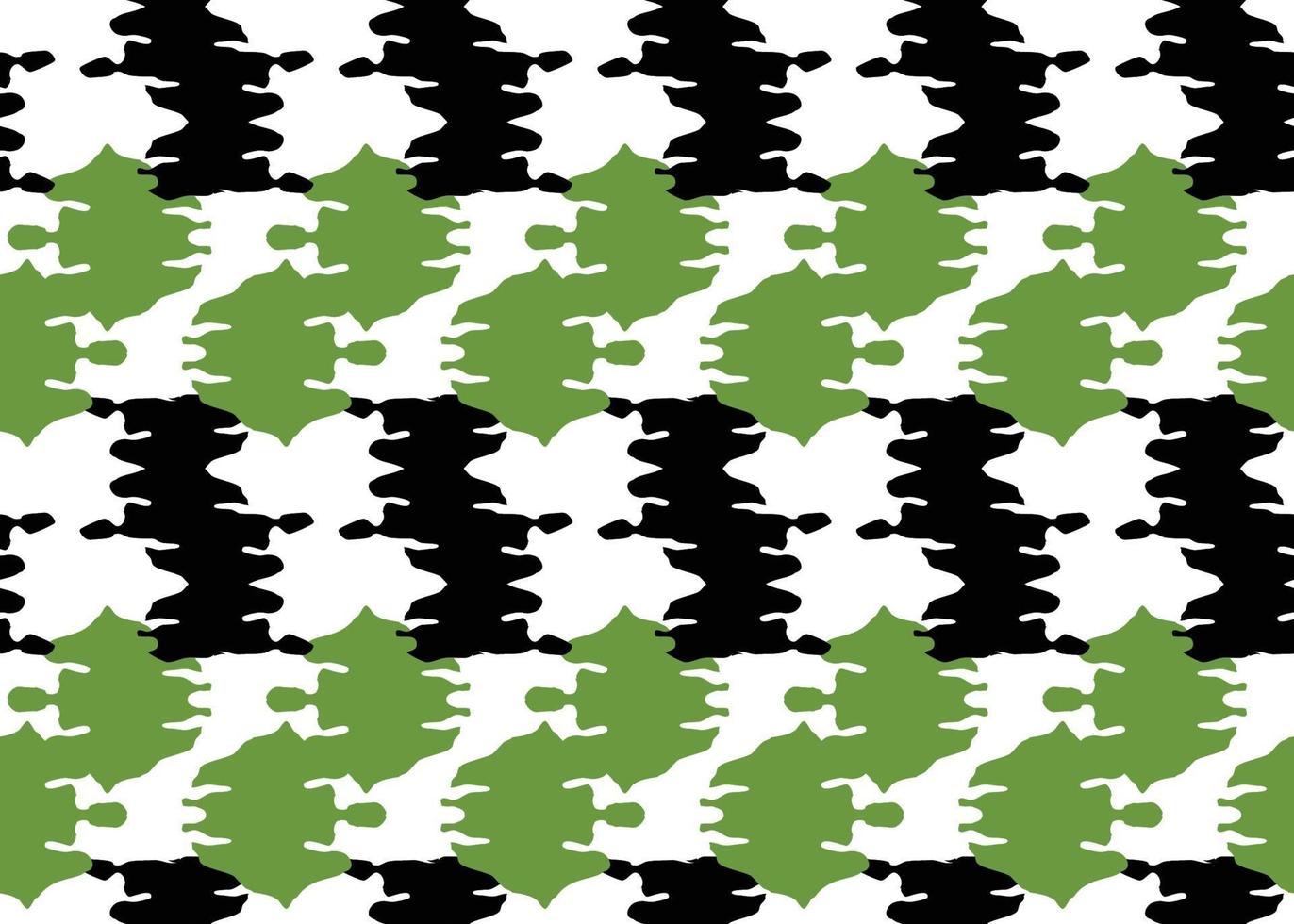 Vector texture background, seamless pattern. Hand drawn, green, black, white colors.