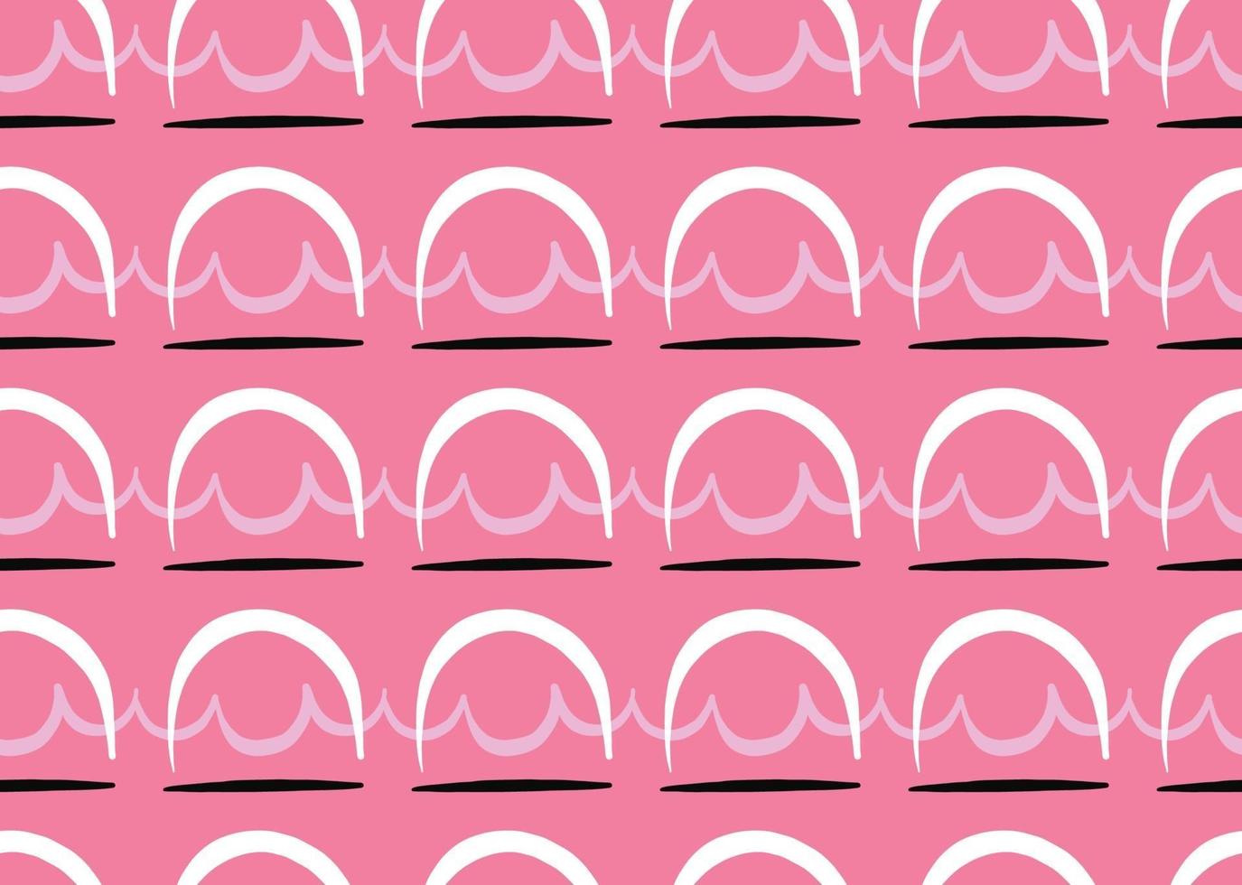 Vector texture background, seamless pattern. Hand drawn, pink, white, black colors.