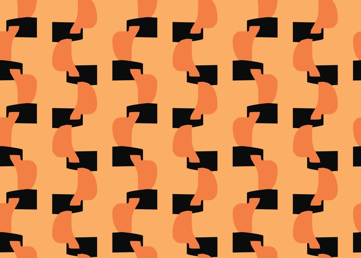 Vector texture background, seamless pattern. Hand drawn, orange, black colors.