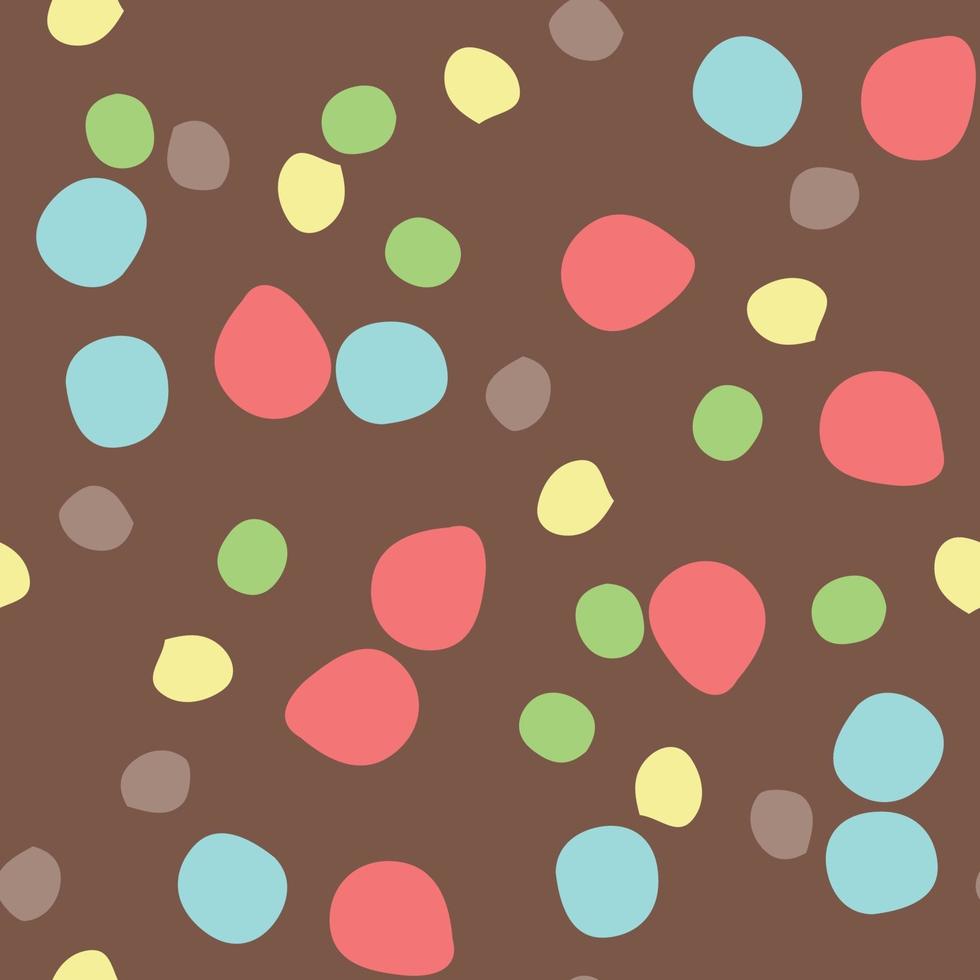 Vector seamless texture background pattern. Hand drawn, brown, red, yellow, green, blue colors.