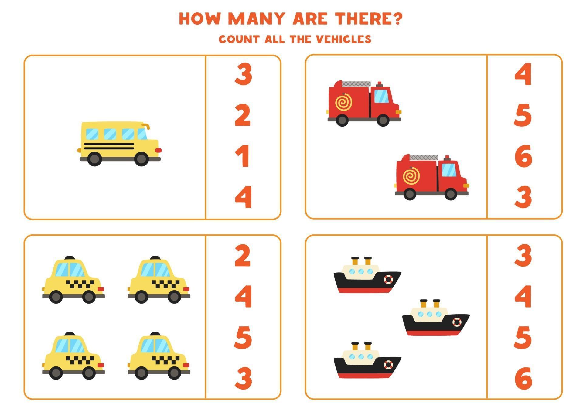 math game count all vehicles transportation themed games 2069739 vector art at vecteezy