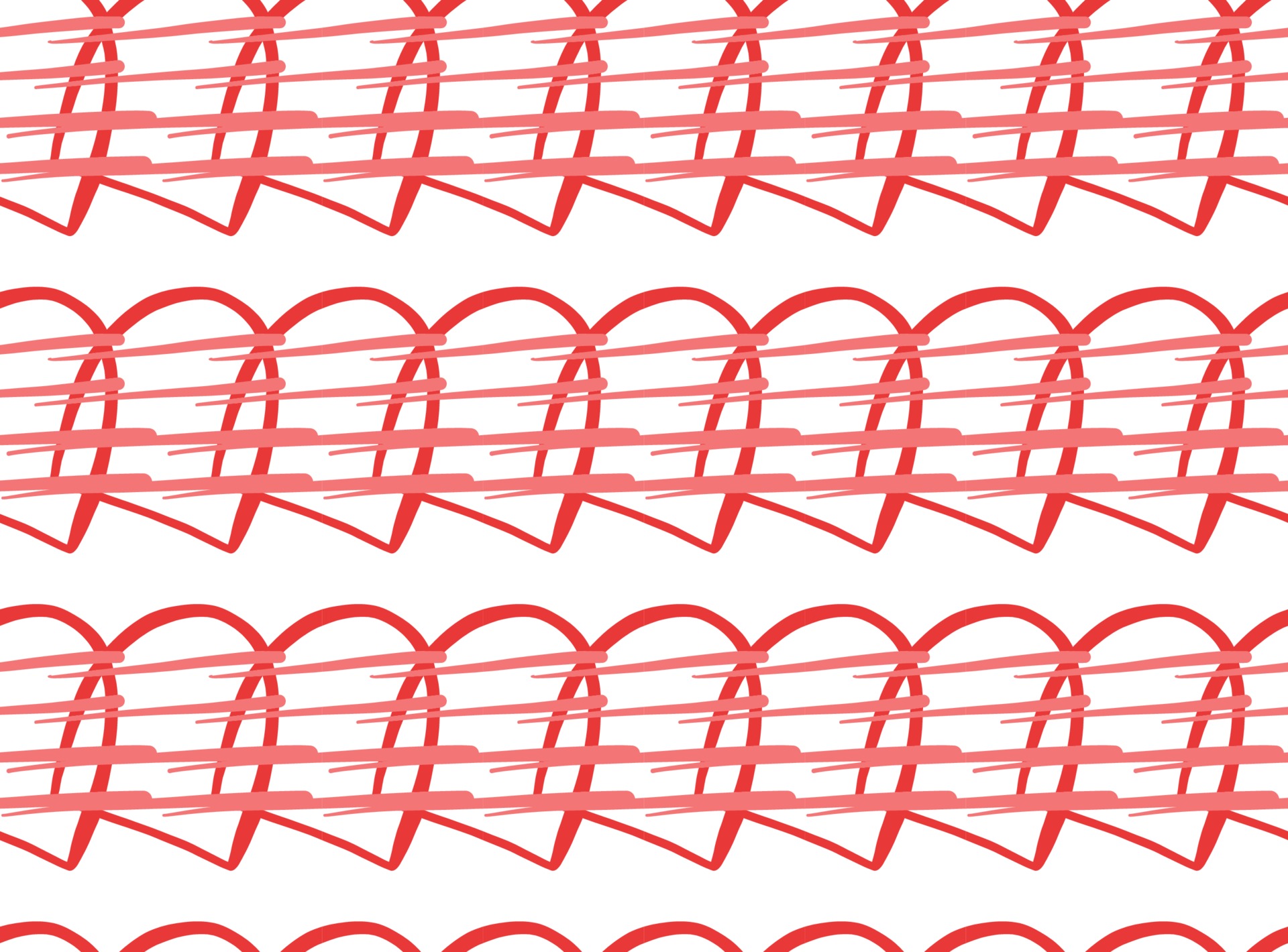 Vector texture background, seamless pattern. Hand drawn, red, white