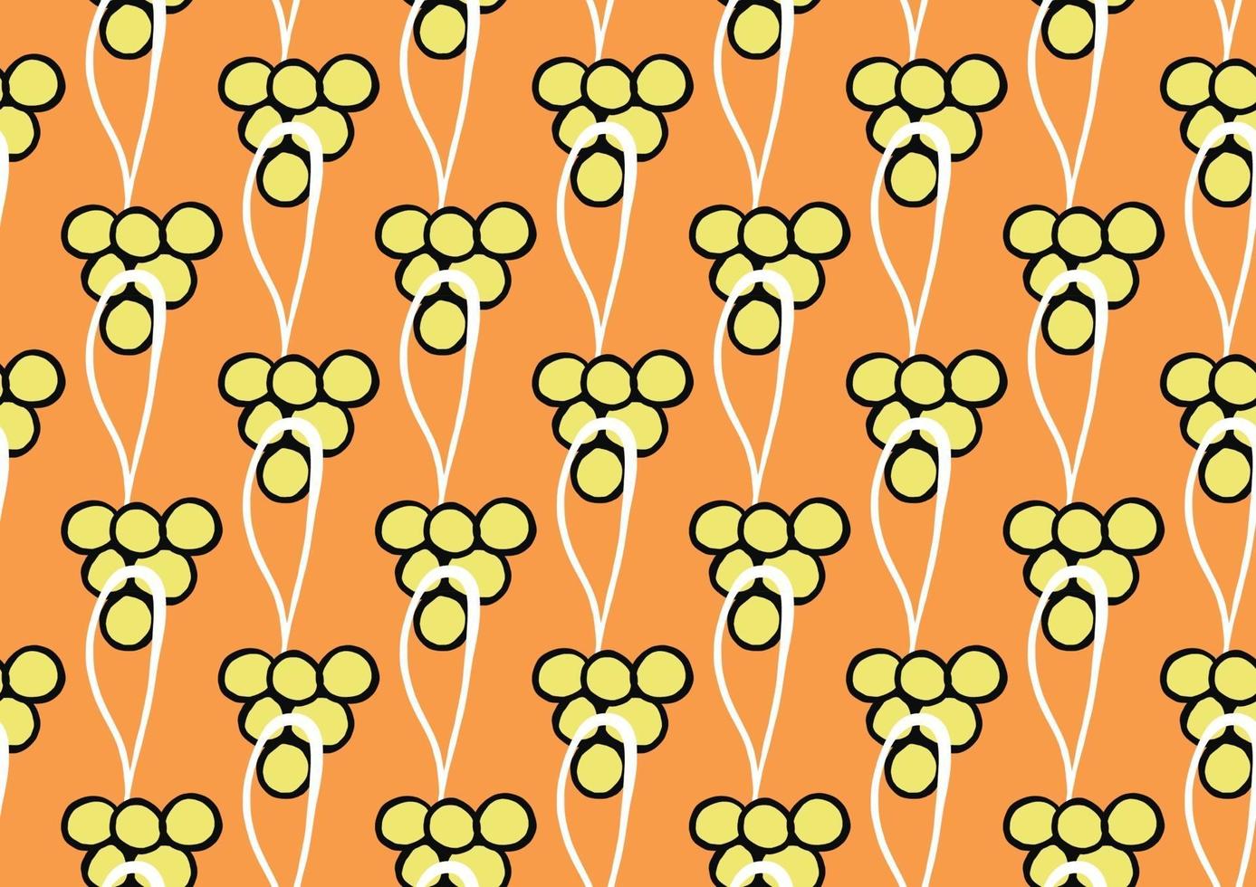 Vector texture background, seamless pattern. Hand drawn, orange, yellow, black, white colors.