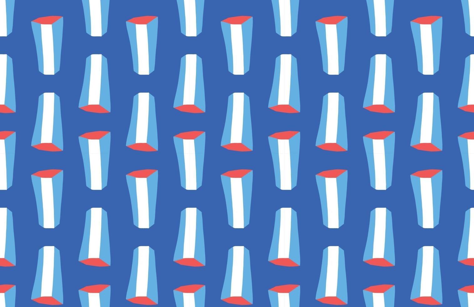 Vector texture background, seamless pattern. Hand drawn, blue, red, white colors.