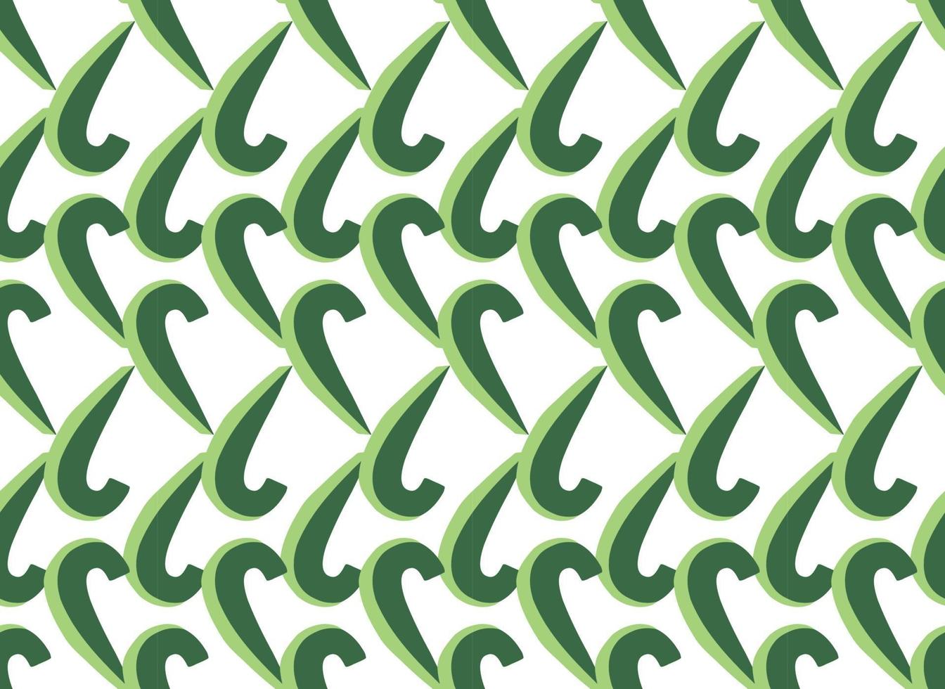 Vector texture background, seamless pattern. Hand drawn, green, white colors.