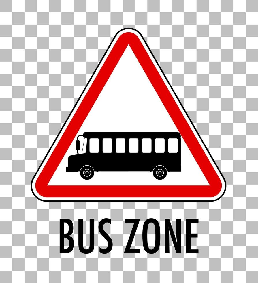 Bus zone sign isolated vector