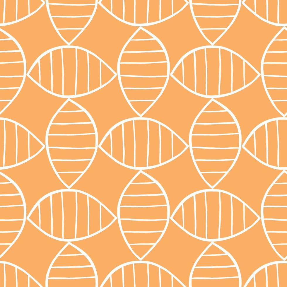 Vector seamless texture background pattern. Hand drawn, orange, white colors.