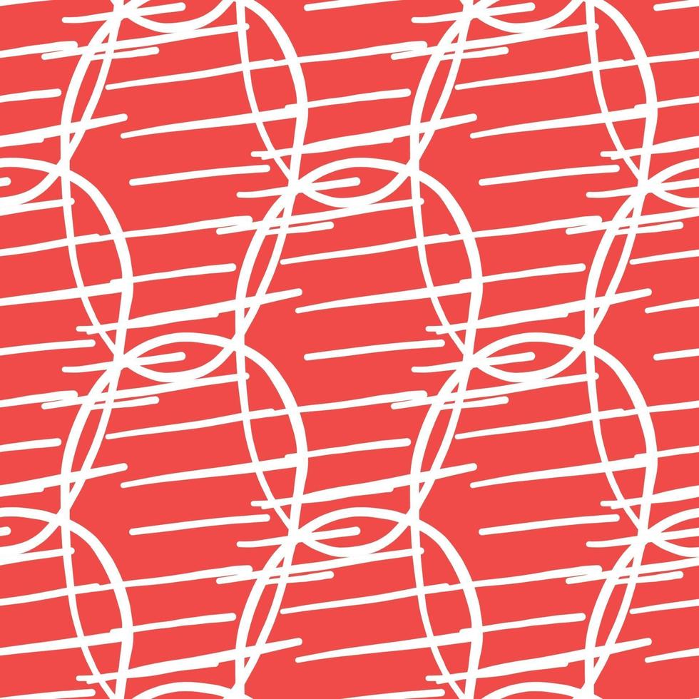 Vector seamless texture background pattern. Hand drawn, red, white colors.