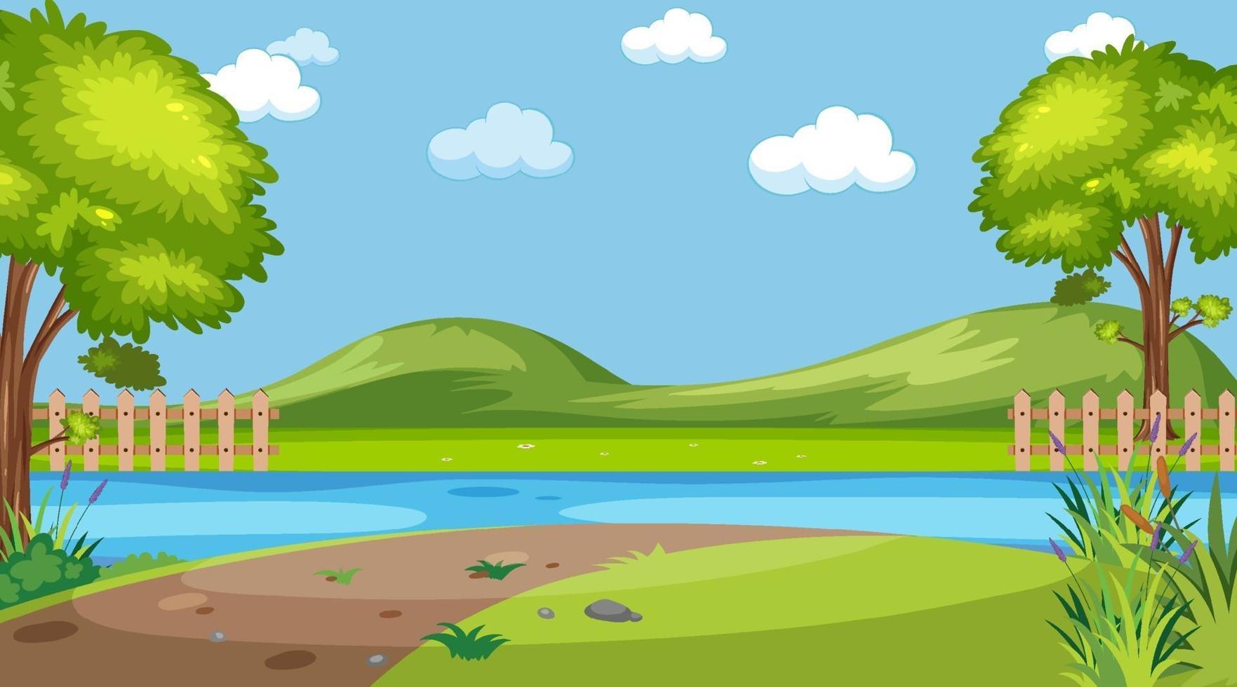 Blank landscape in nature park scene vector