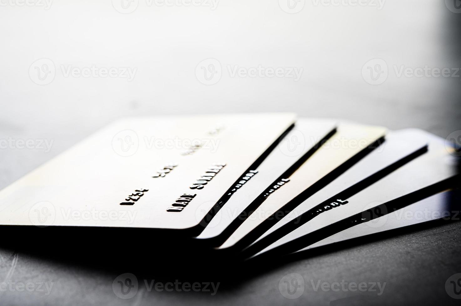 Credit cards stacked together photo