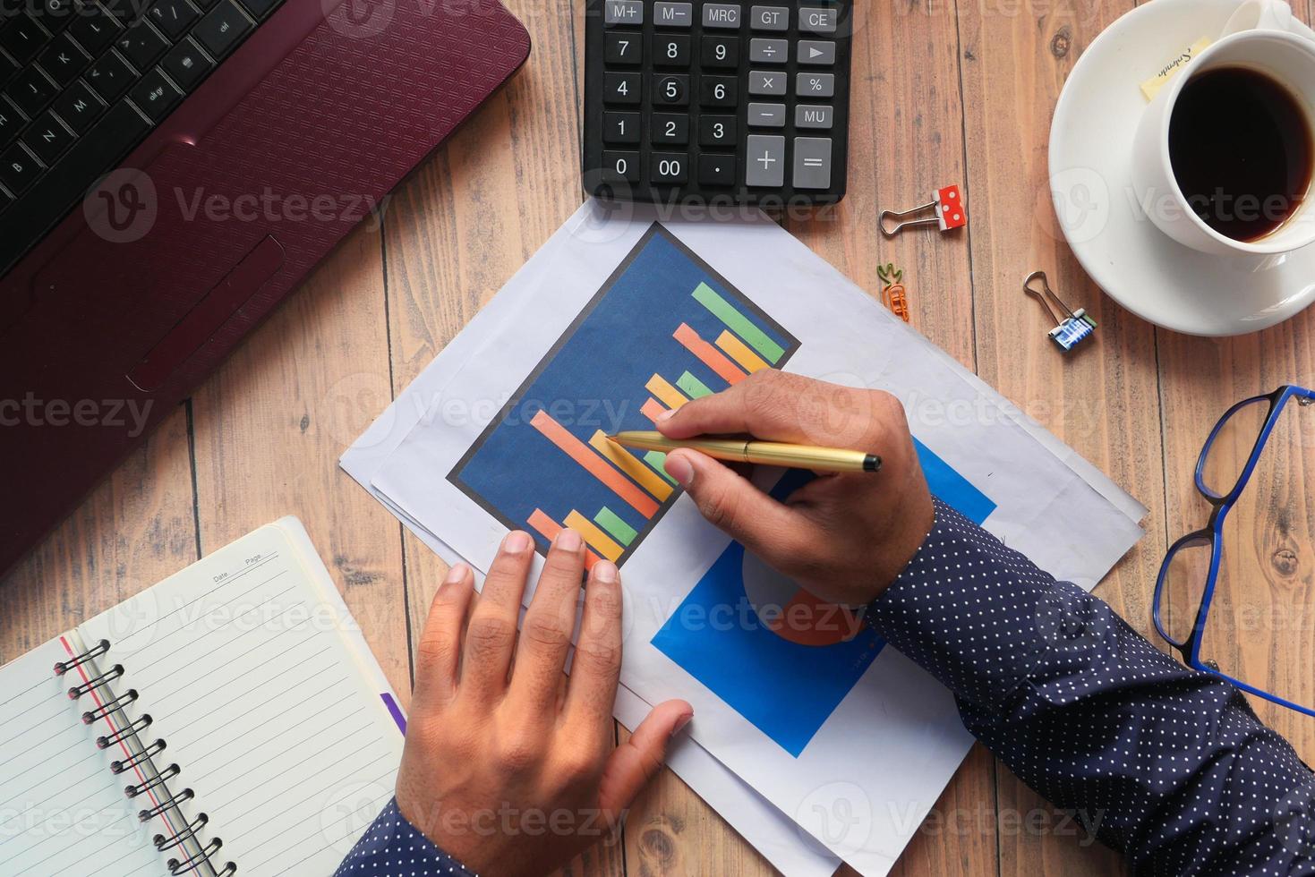 Man working at a desk photo