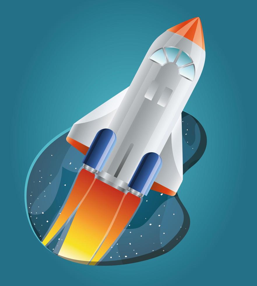 Rocket with flame design vector illustration