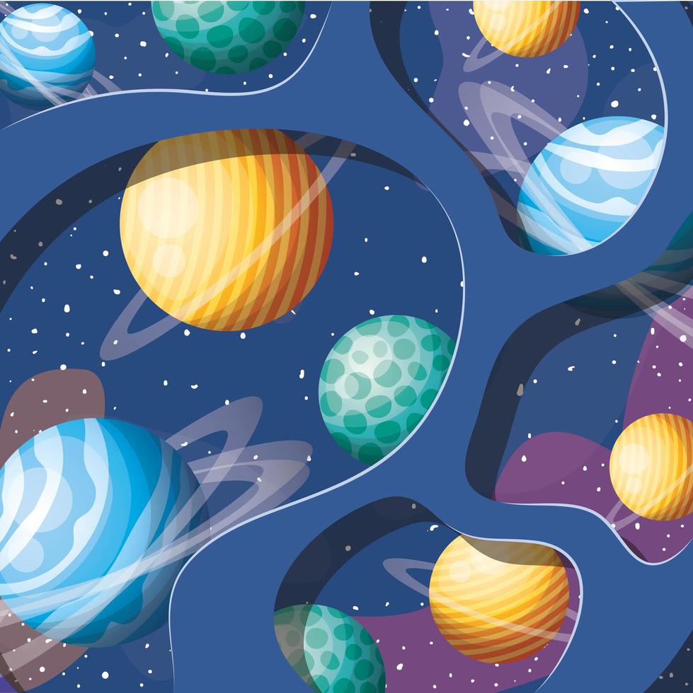 Ilustración de vector de diseño de planetas del sistema solar